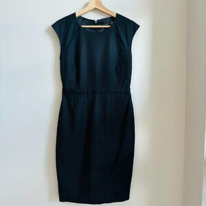 Elie Tahari Saks 5th Avenue‎ Black Cotton Blend Shift Sheath Dress Classic Work